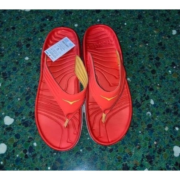 Hoka Ora Recovery Flip – Fiesta / Amber Yellow – Men's 13 - Picture 5 of 7